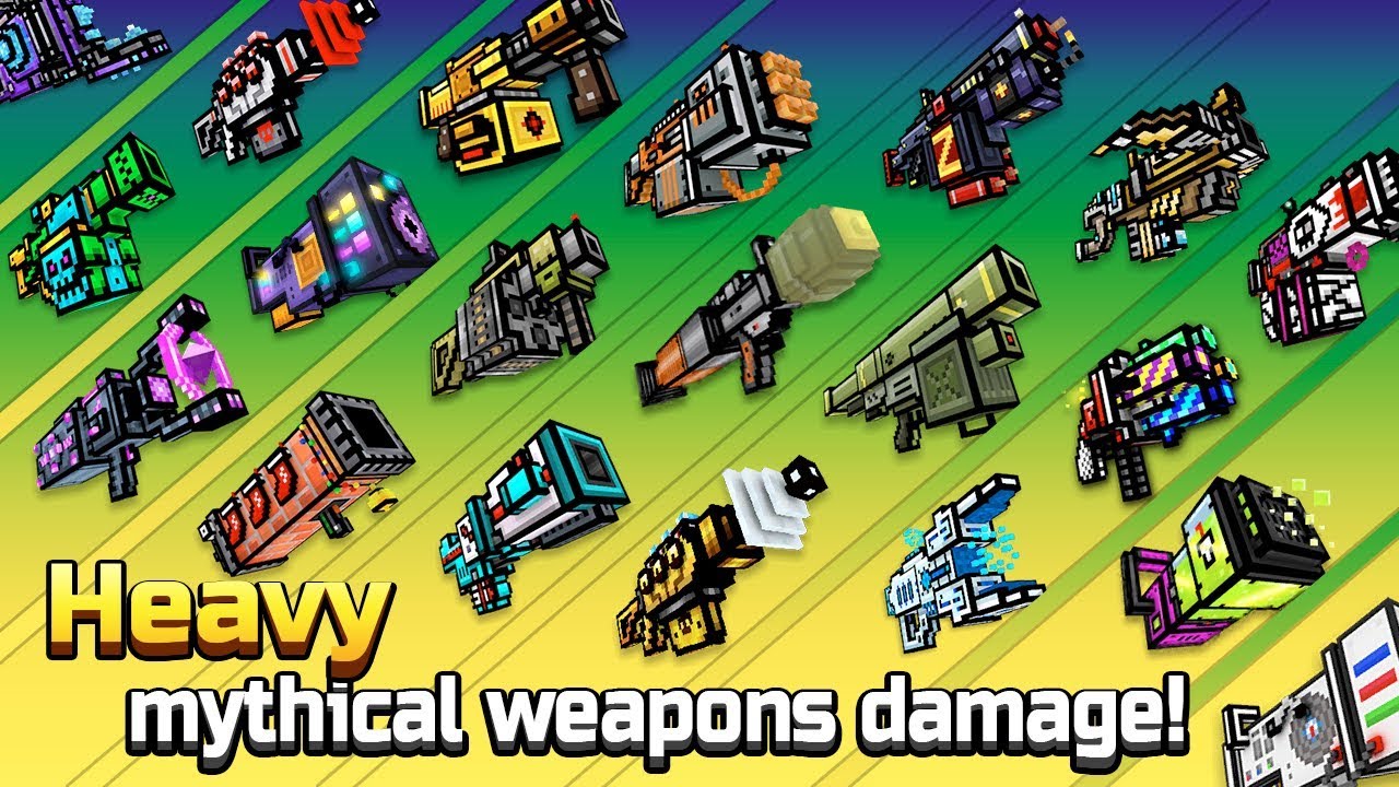 Pixel Gun 3D - Heavy Mythical Weapons Shots Damage + Reloading Animations