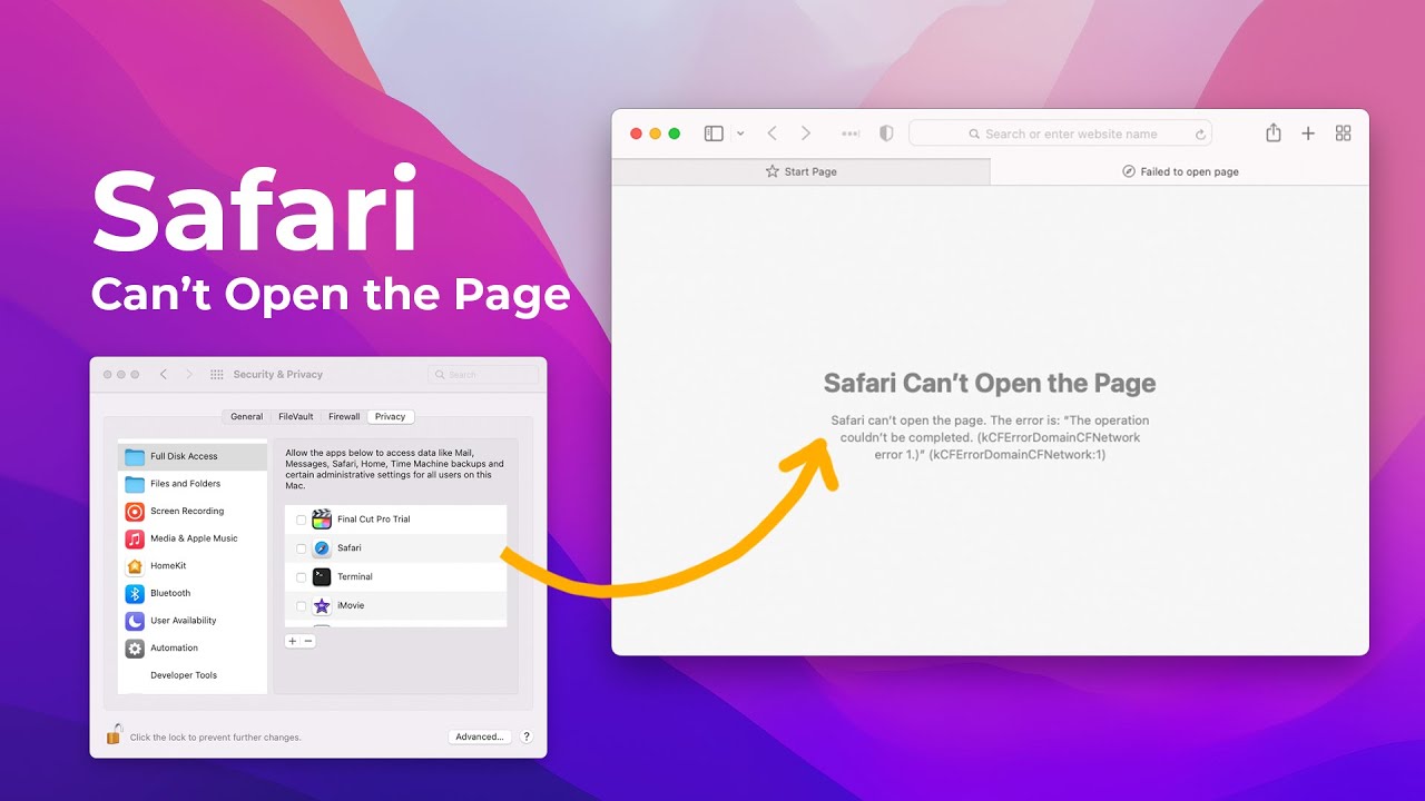 Safari не может открыть страницу — ошибка (kCFErrorDomainCFNetwork:1) решена — Safari Permission ...