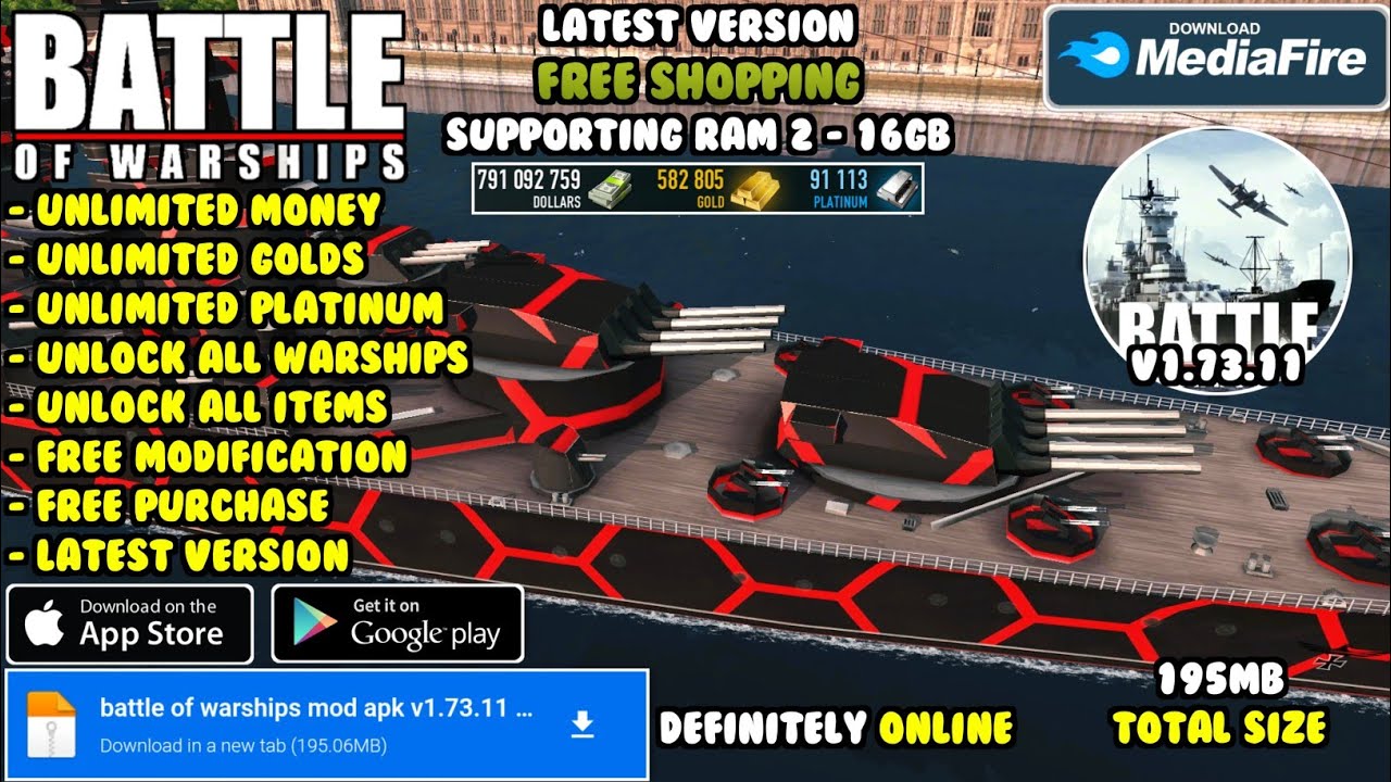 battle of warships mod apk v1.73.11 | latest version unlimited coins unlock all warships