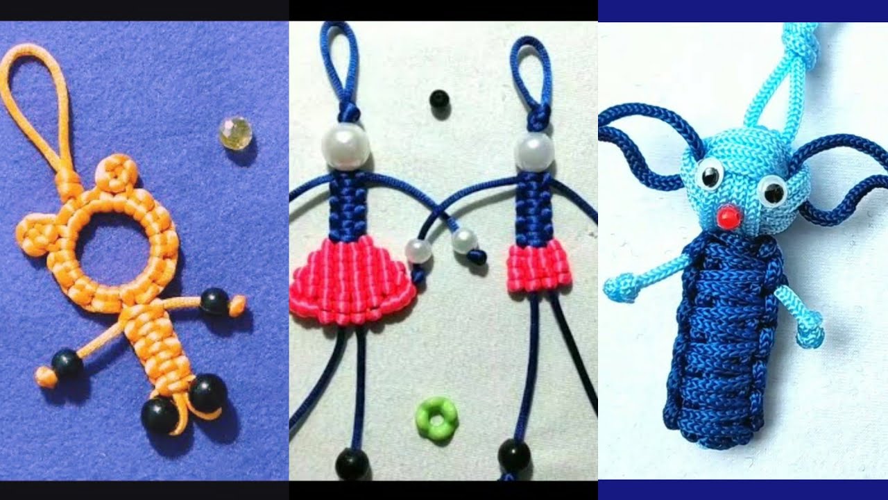 3 TOP CUTE MACRAME KEYCHAIN*TUTORIAL*MEMBUAT SOUVENIR*GANTUNGAN KUNCI TALIKUR
