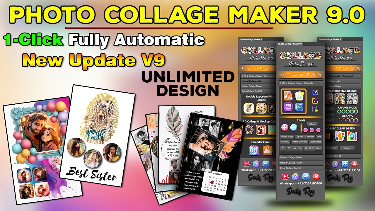🔥 World’s First AI Photo Collage Software 😍 | One-Click Design Tool | Photo Collage Maker Pro 9.0