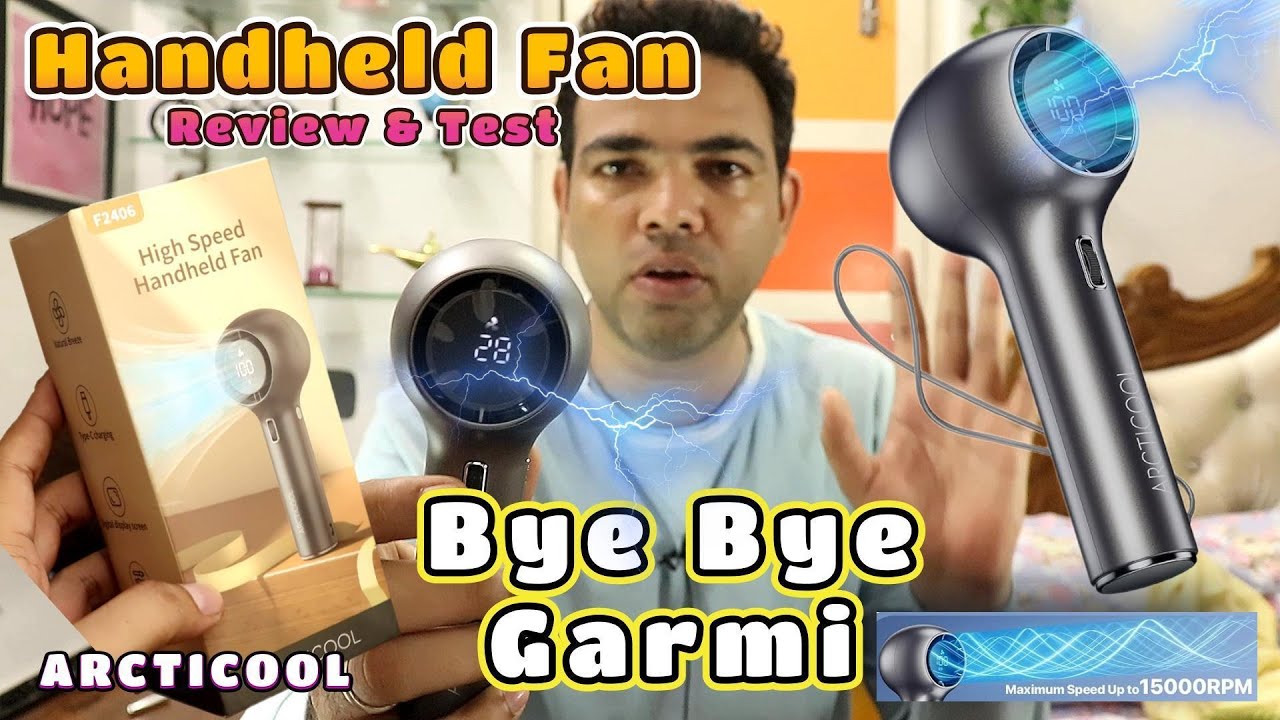 High Speed Portable Hand Fan ARCTICOOL Review | Screen Display | 2000 mAh | Low Noise | Rechargeable