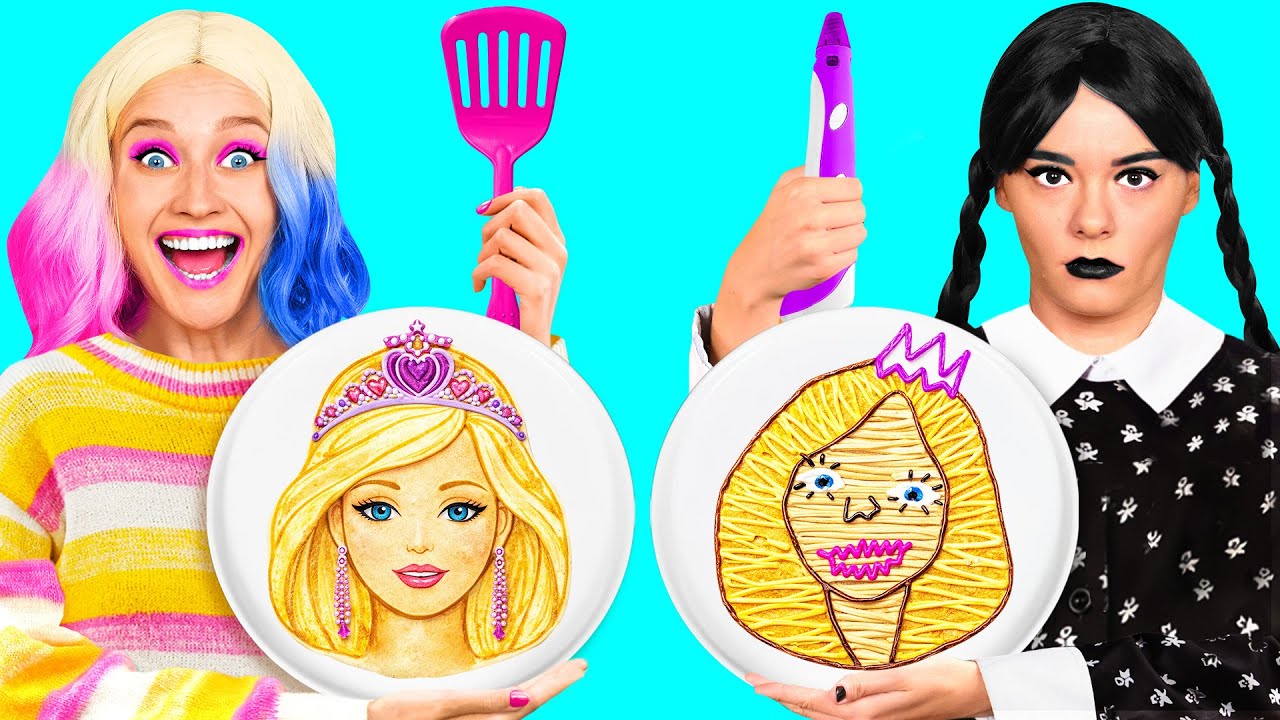 Fantastická 3D Pen vs Palacinková Umelecká Výzva s Wednesday Addams