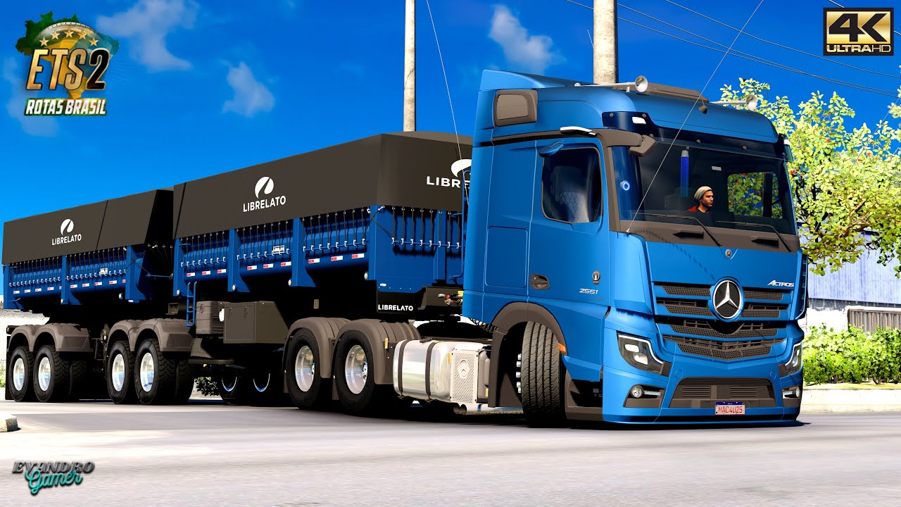 Dest Taubaté MB Actros 530CV BR na Pressão Bicaçamba Librelato (37 t) Ets2 V1.55