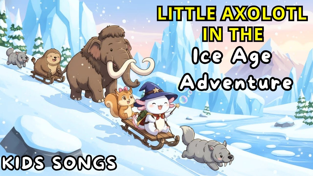 Little Axolotl and Friends ❄️ Ice Age Adventure | Kids Songs for Toddlers