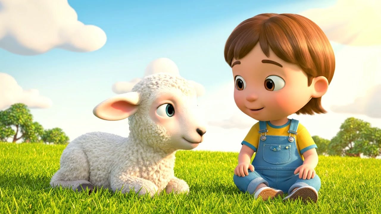 The Sleepy Baby Lamb Curled Up on the Grass | Nursery Rhymes for Kids & Baby Songs