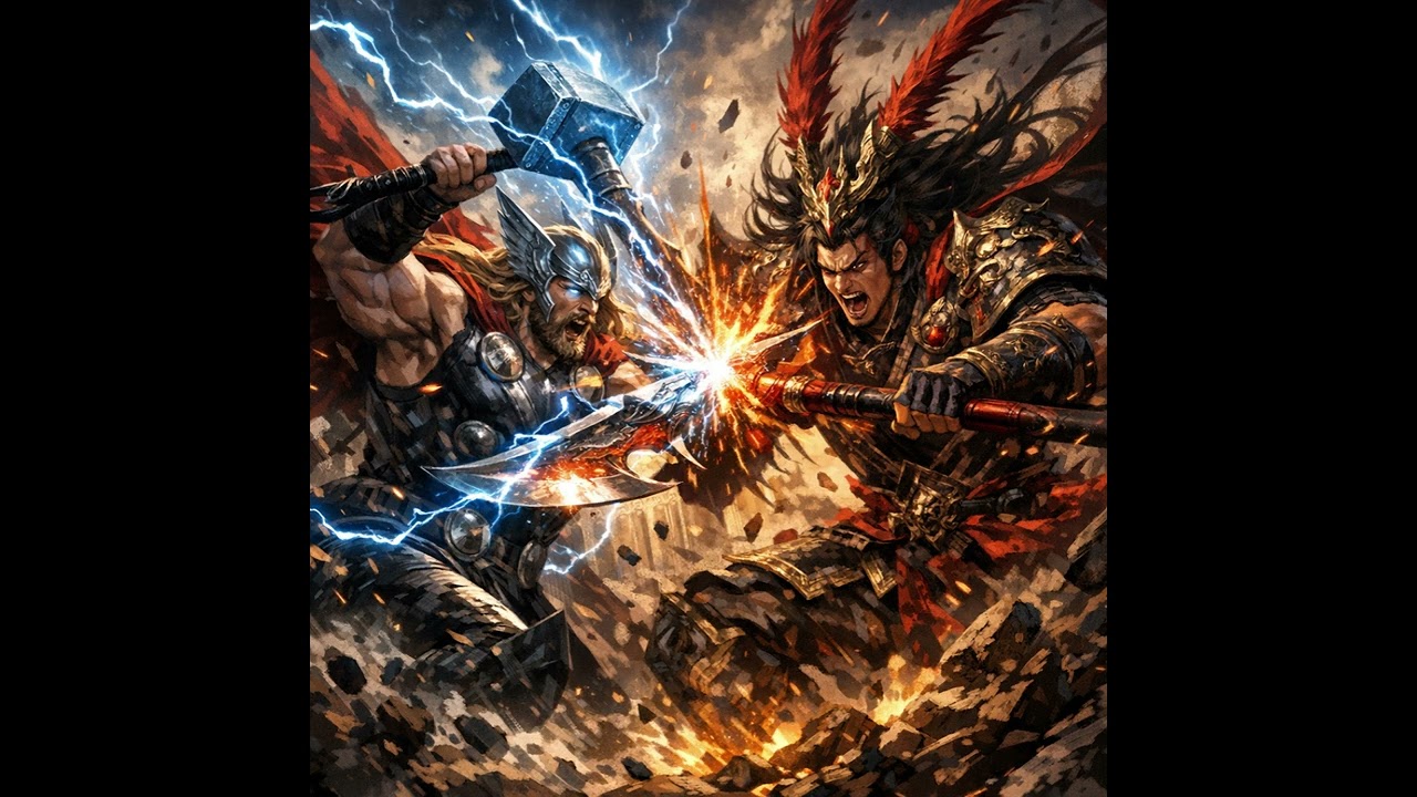 choque de titane thor vs lu bu