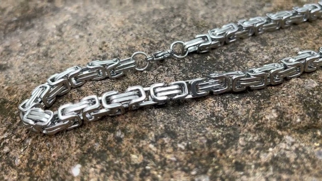 Silver color simple king chain necklace stainless steel