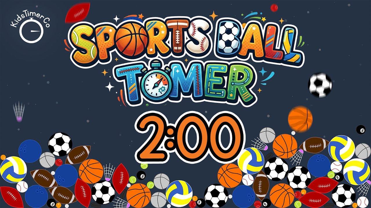 2 Minute Sports Ball Bonanza! 🏀⚽🎾🎳 Fun Sports-Themed Visual Countdown
