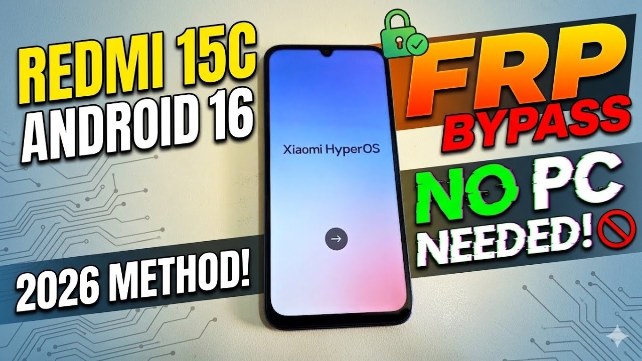 Redmi 15C FRP Bypass Android 16 No PC | New Method 2026 🔓 Xiaomi HyperOS 2.0 Google Account Unlock