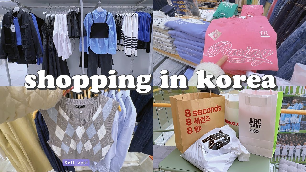 shopping in korea vlog 🇰🇷 spring fashion haul 🛍️ leather jacket, long skirt, Nike shoes & more