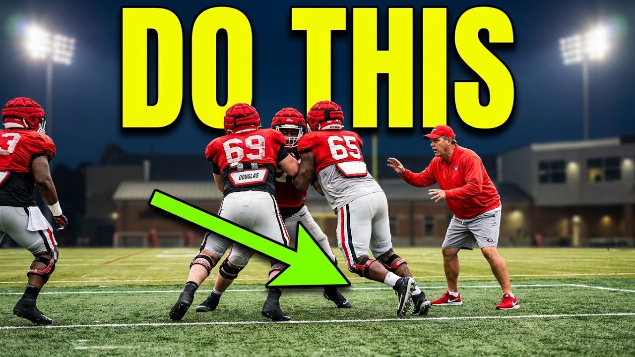 Georgia OL coach Stacy Searels - Gap Scheme Double Teams (Gallop Technique)