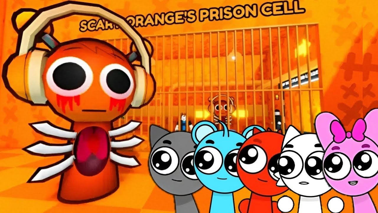 Sprunki Baby Gray, Sky, Raddy, Wenda & Pinki Played Scary Splanki's Prison Escape Obby in ROBLOX
