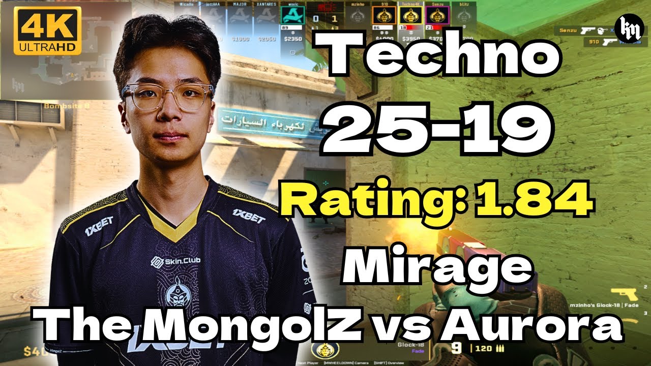 Techno (25-19) The MongolZ vs Aurora (mirage) | Esports World Cup 2025 Grand Finals | Aug 24, 2025