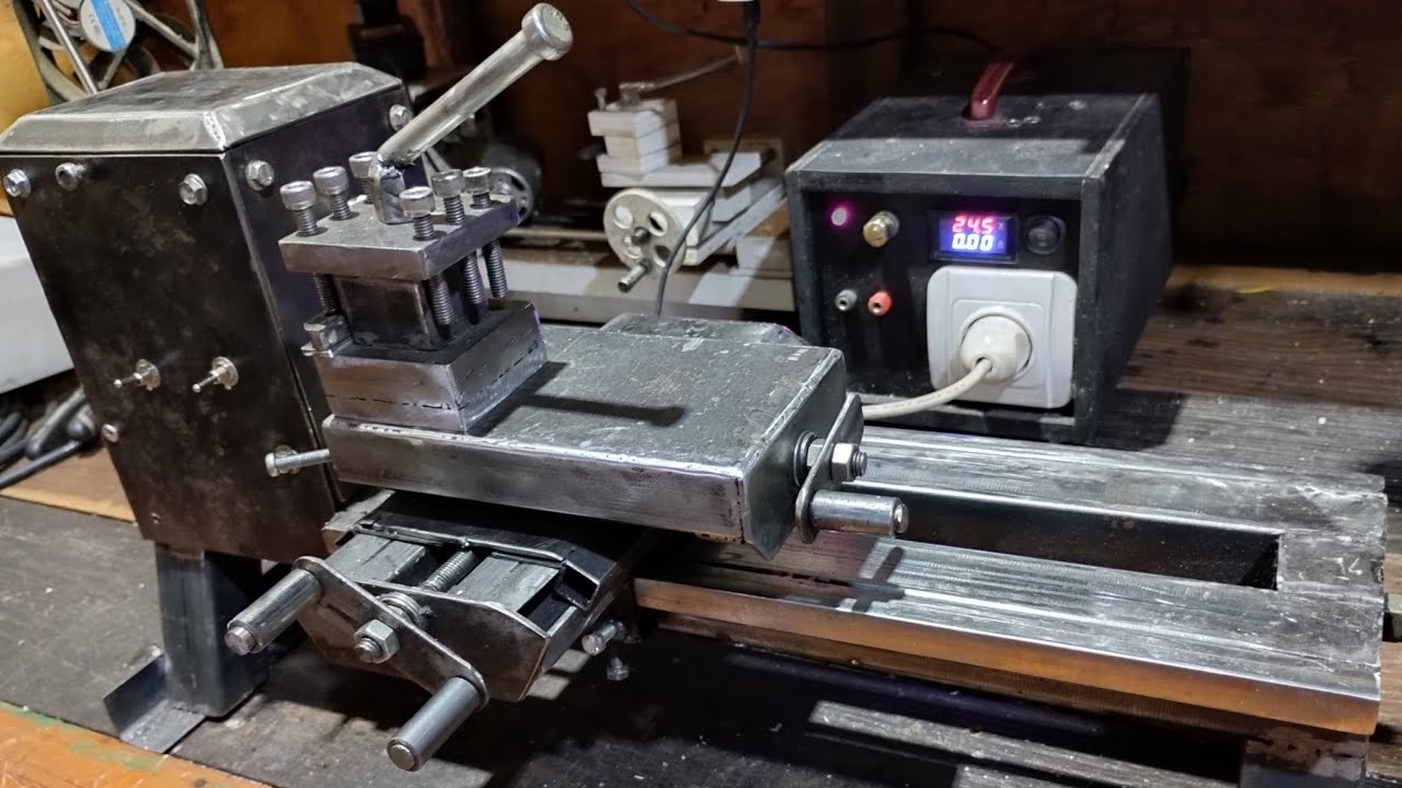 cara membuat mesin bubut mini dari besi rongsokan || how to make mini lathe ‼️