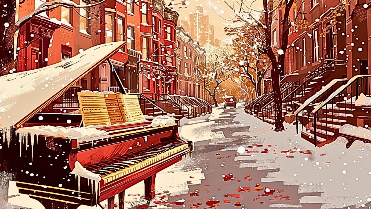 Peaceful Music for Mind Relaxation and Study — 8 Hours of Lofi Piano in  Snowy City | Keys Under Ice