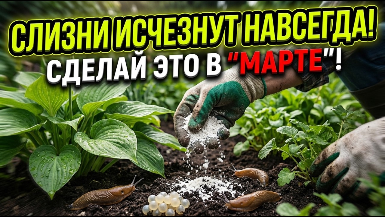 СЛИЗНИ ИСЧЕЗНУТ В МАРТЕ: ЭТОТ ПРОСТОЙ ТРЮК ПОБЕДИТ ИХ НАВСЕГДА!