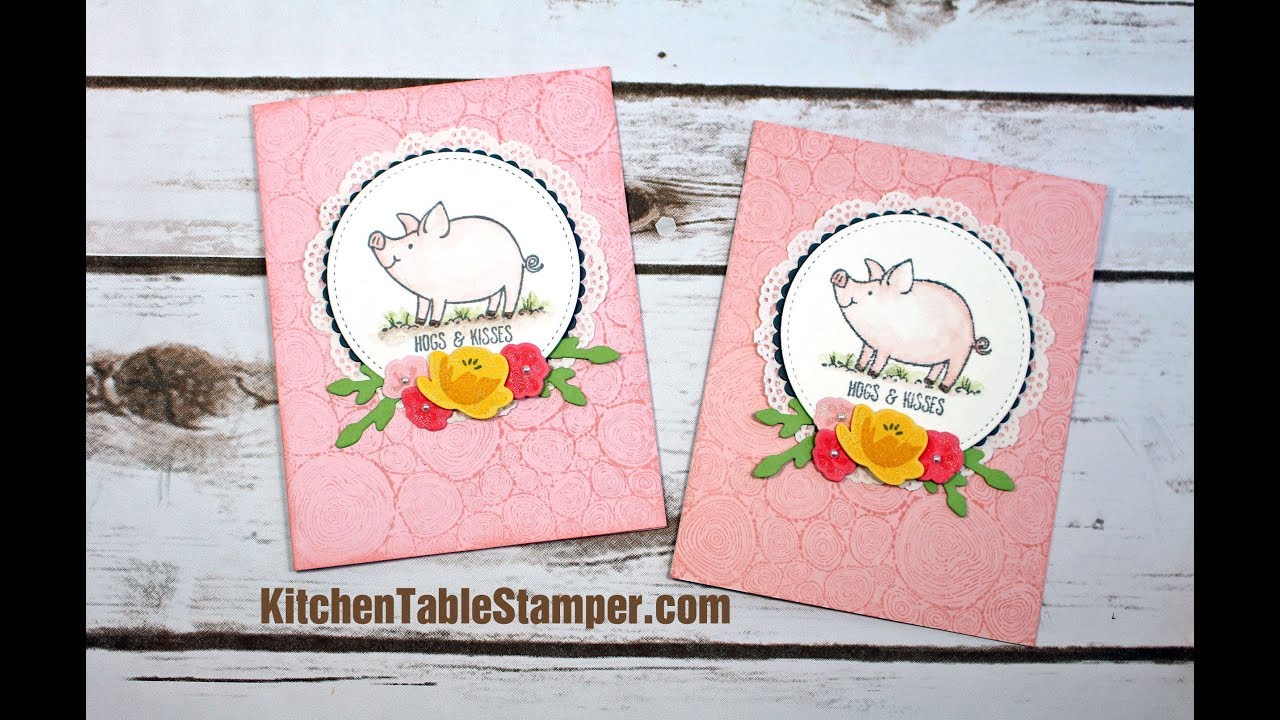 Stampin Up This Little Piggy Card Making Tutorial with Kitchen Table Stamper