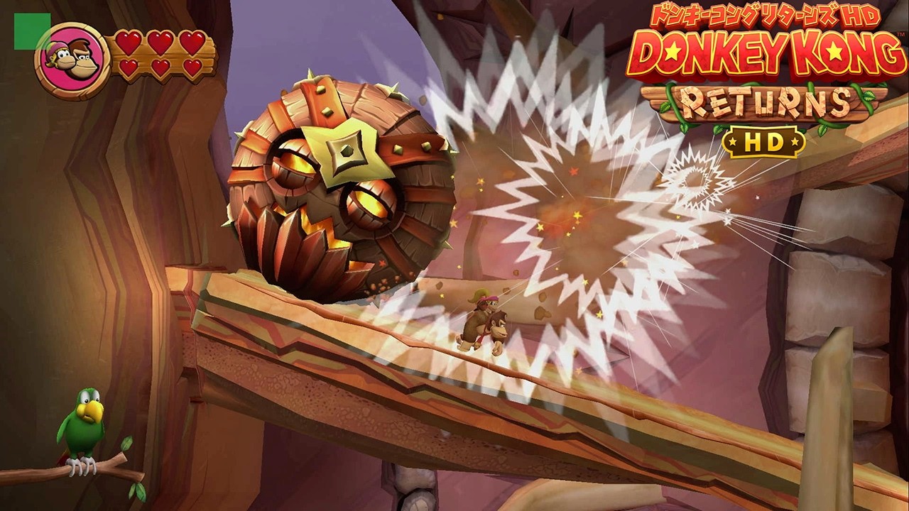 【クリフエリア】6-5 かくれんぼランビ  6-6 クランブルマウンテン KONGパネル ピースの場所 攻略【ドンキーコング リターンズ HD】