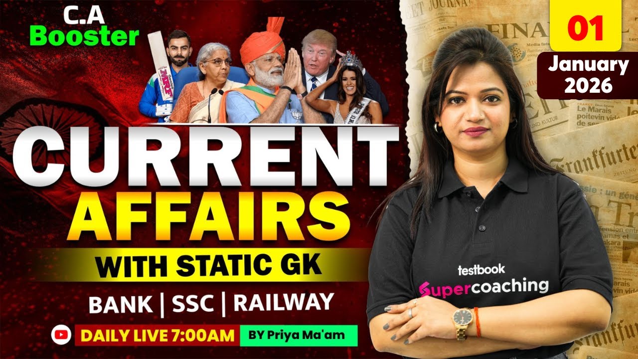 Current Affairs Today | 01 Jan Current Affairs 2026 | Current Affairs By Priya Ma'am | Banking Exam
