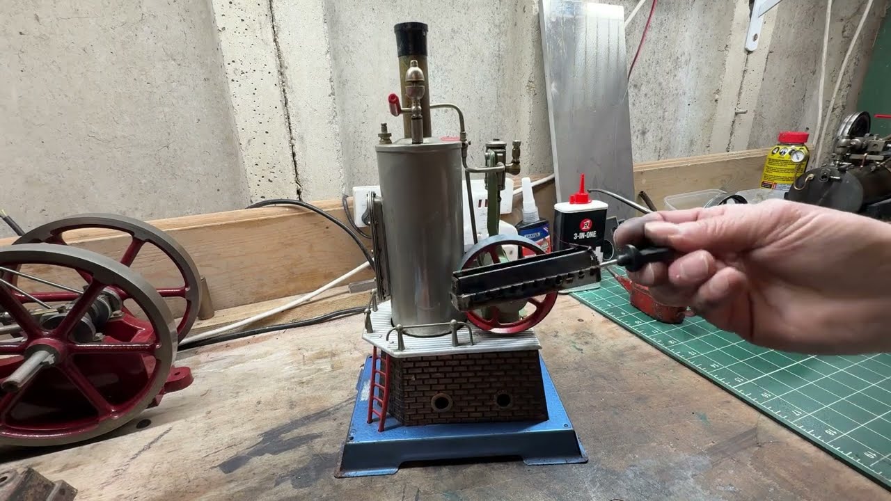 Wilesco D455 Steam Engine First Run Before Lite Restoration