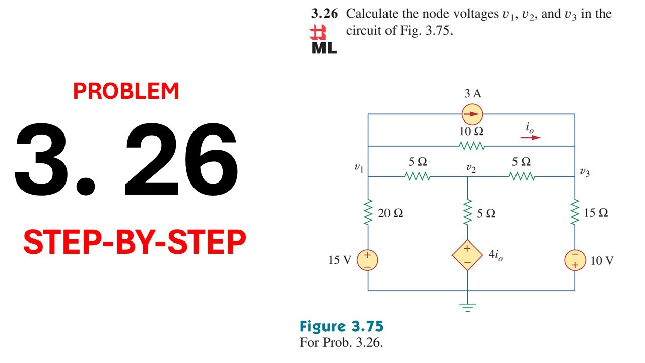 Problem 3.26 (Sadiku) Calculate the node voltages v1, v2, and v3 in the circuit of Fig. 3.75.