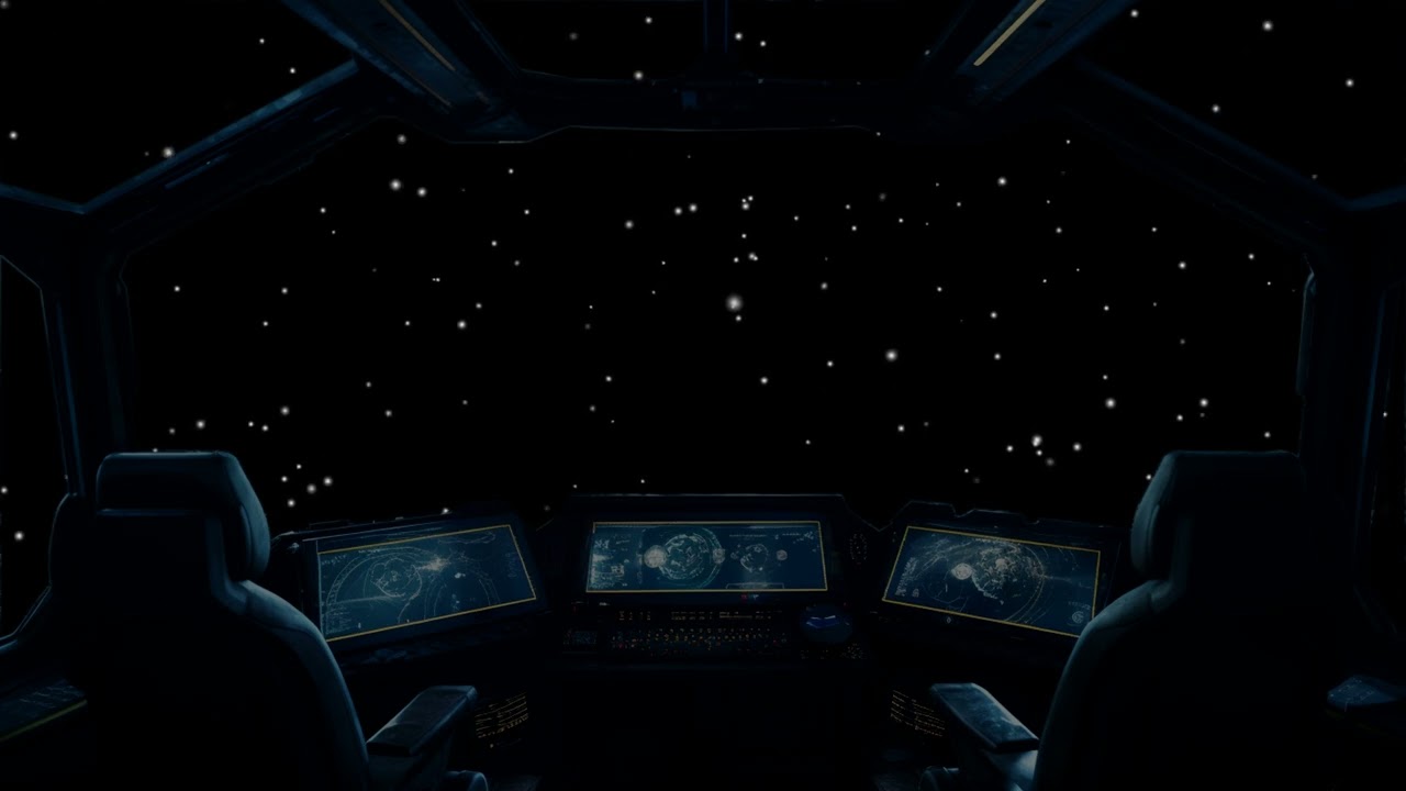 Spaceship Cockpit Ambience  | Airplane Sleep Sounds and Ambience | Relaxing Sounds of Flight | 24 H