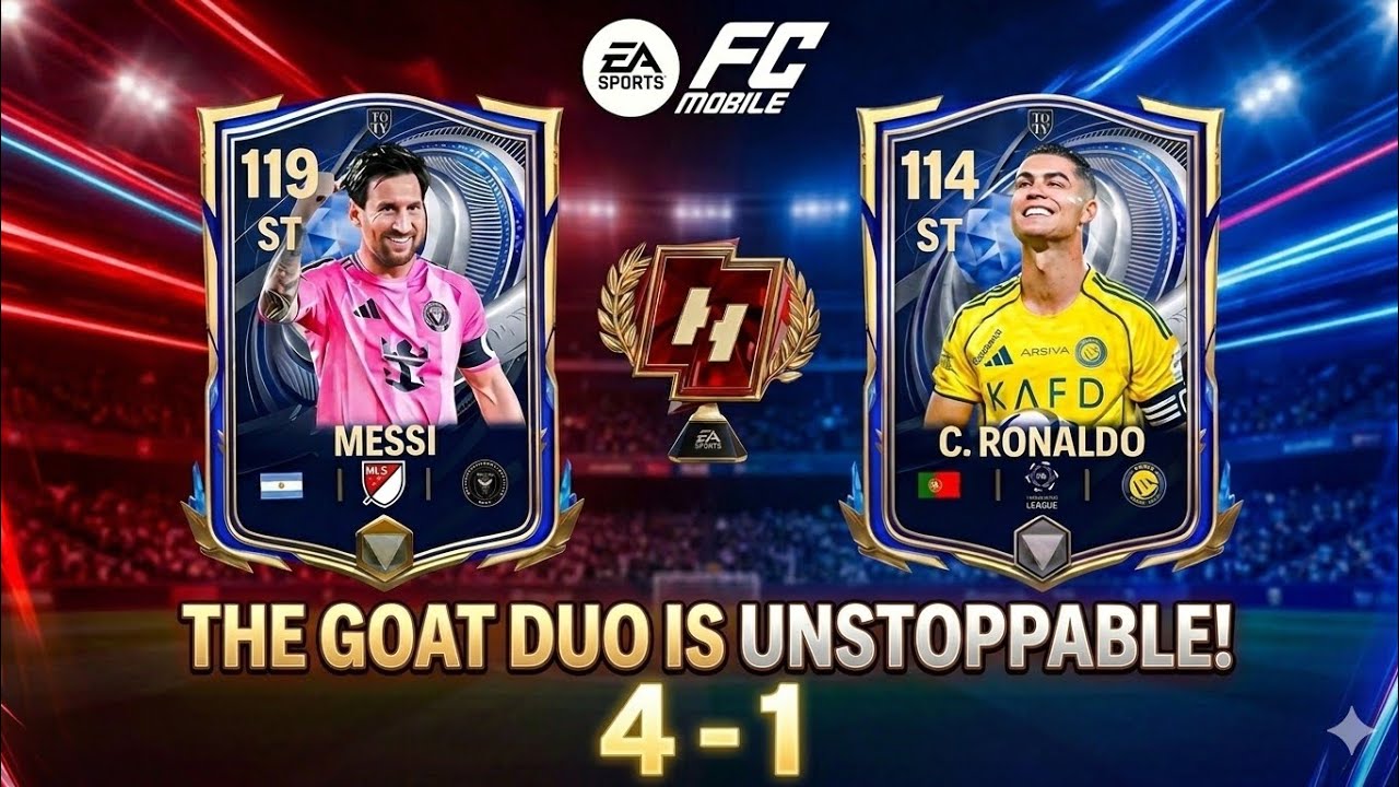 GOATS DOMINATION! 🐐 Messi & Ronaldo 4-1 Masterclass in FC Mobile!