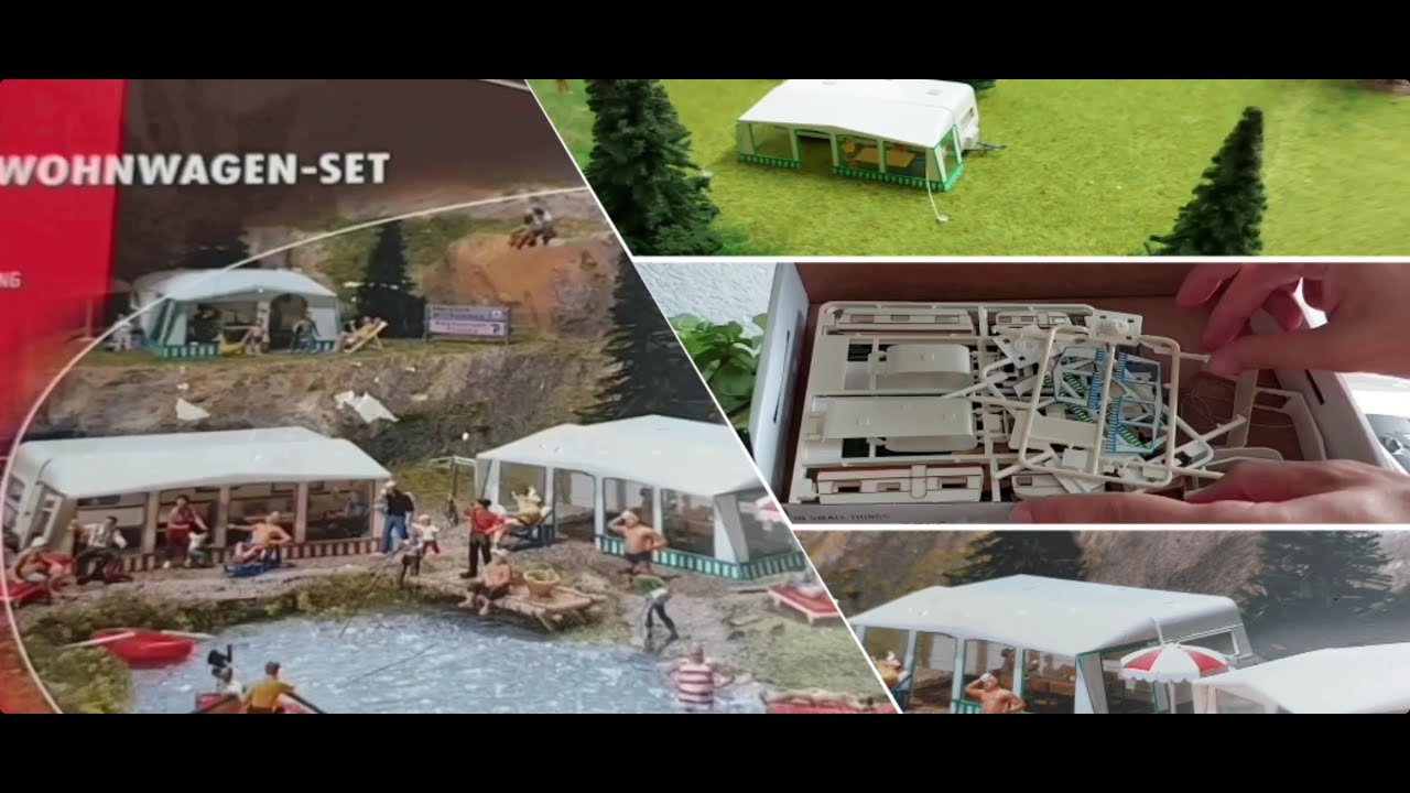 Camping-wohnwagen-Set  from Faller 130503 unboxing & realizzazione