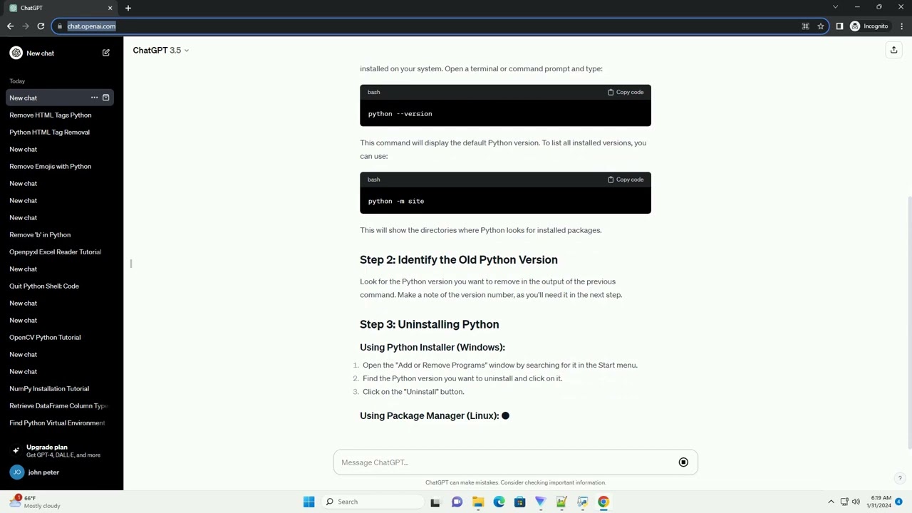 how to remove old python version