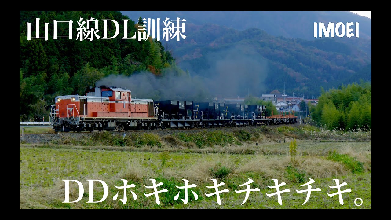 【4K60fps】DD51、貨車を牽く。山口線DL訓練2024.12.7