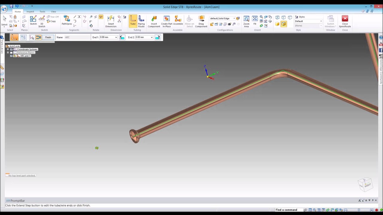Tube Cut Length in Solid Edge