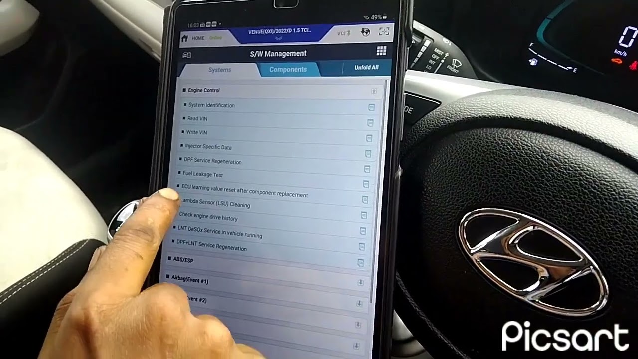 Part || 1 D.P.F full System Regeneration In Tab Hyundai Venue car.