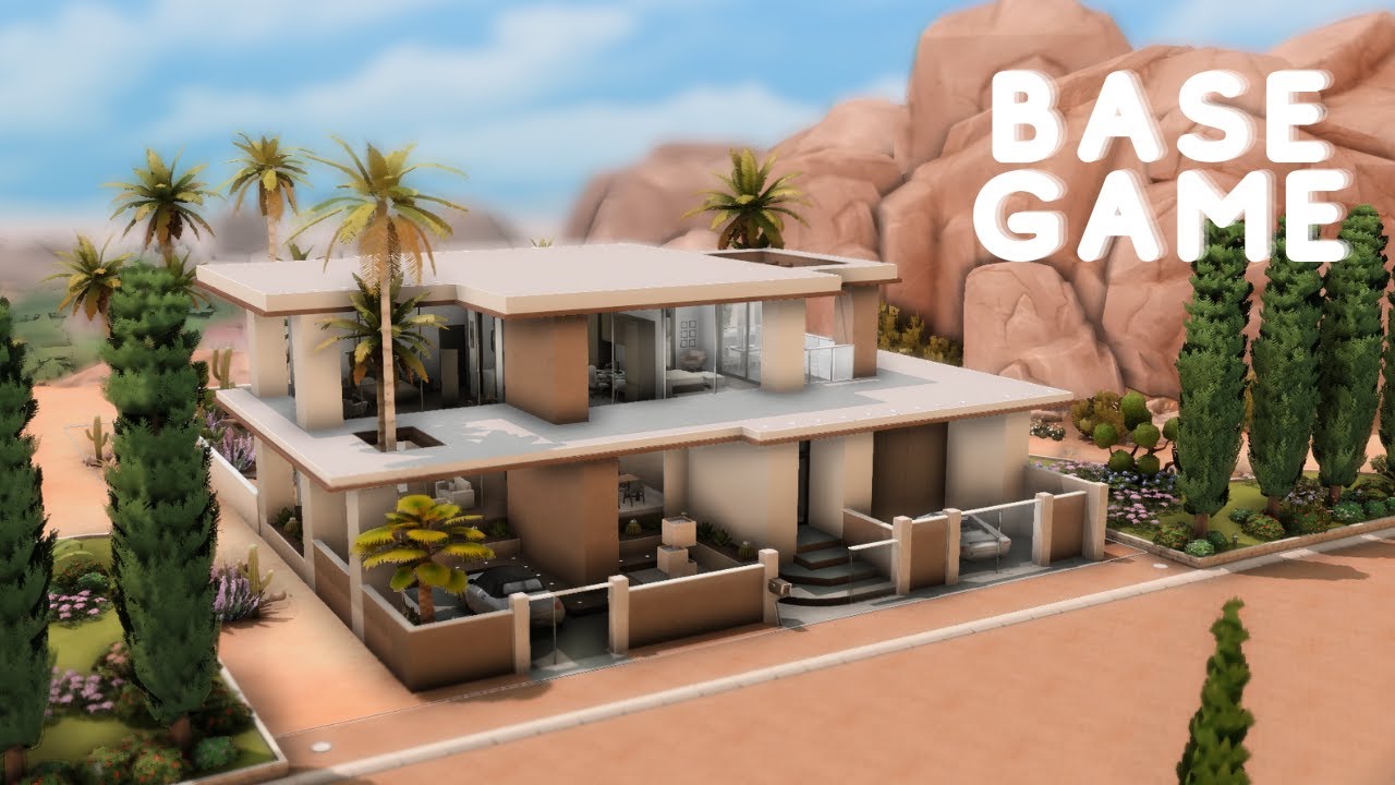 Base Game Glass Mansion | Oasis Springs | The Sims 4 Stop Motion Build