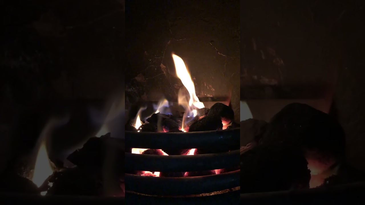 Real burning coal fire