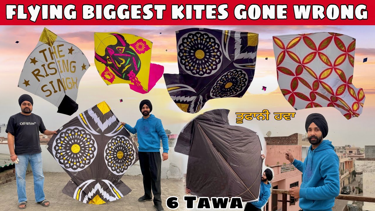 FLYING BIGGEST 6 TAWA KITES GONE WRONG😡PatangBaazi In Amritsar🔥KITE FIGHT🪁… #kiteflying #patangbazi 
