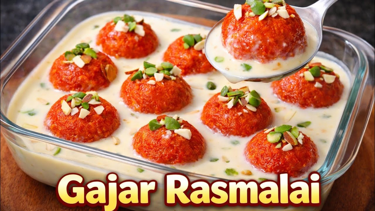 Gajar Rasmalai Recipe | Gajar ki Laddu  Rabdi | गाजर की लडडू रबड़ी | Winter Special Carrot Dessert |