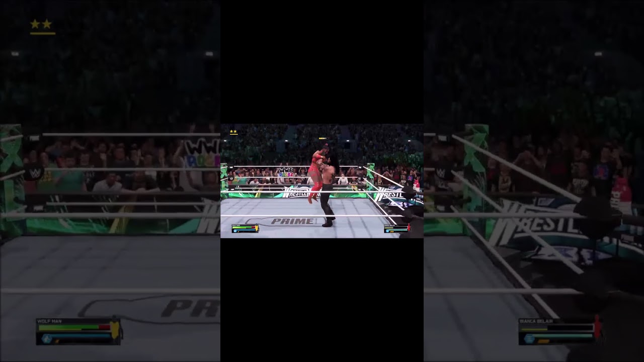 Wolf Man hits a Two Handed Chokeslam on Bianca