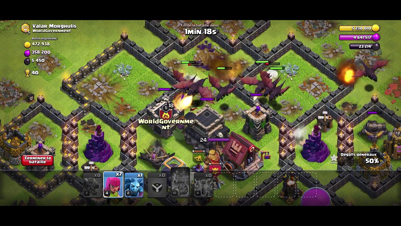 Th7 vs Th9 attack that get me Top3 🥉Th7