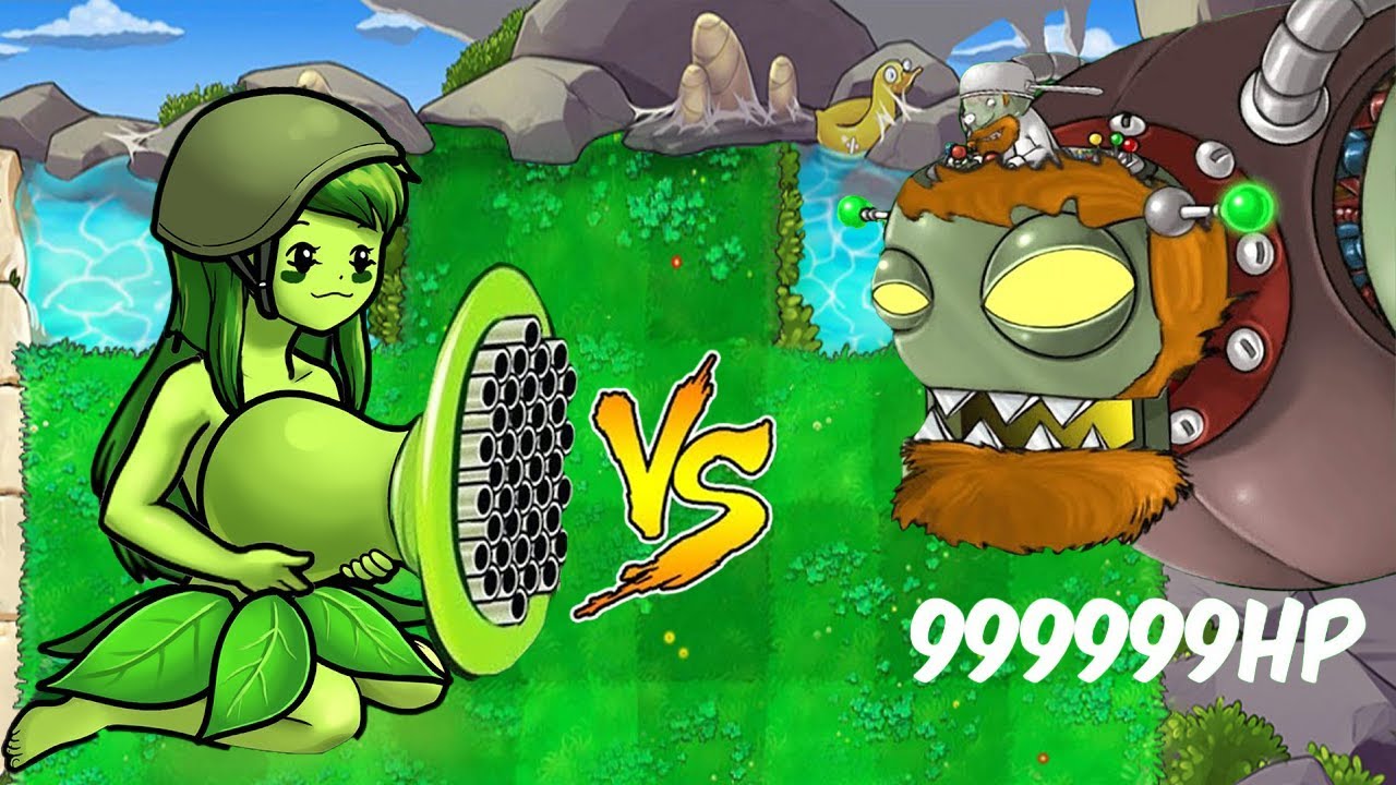 All Pea Vs Threepeater Gatling Pea Vs Dr Zomboss Plants Vs Zombies Battlez