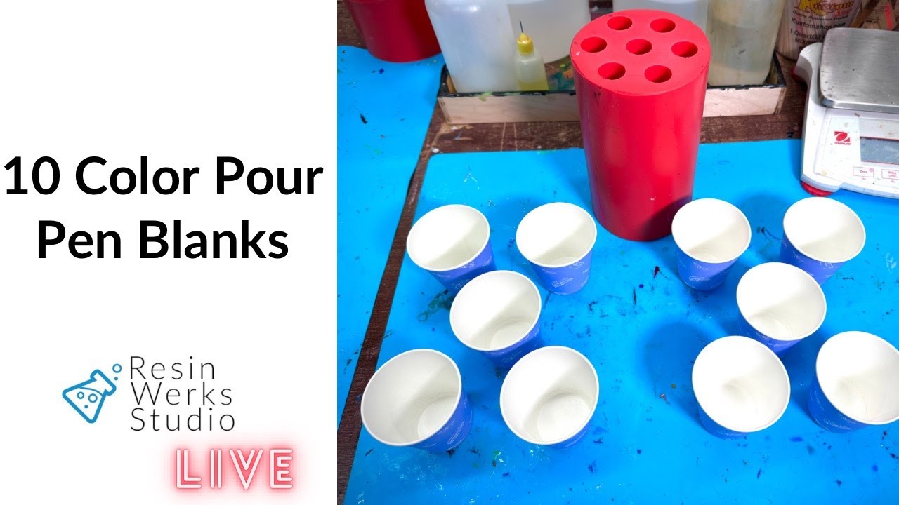 🔴Replay: 10 Color Resin Pour - Vertical Pen Blank Casting | Episode 248