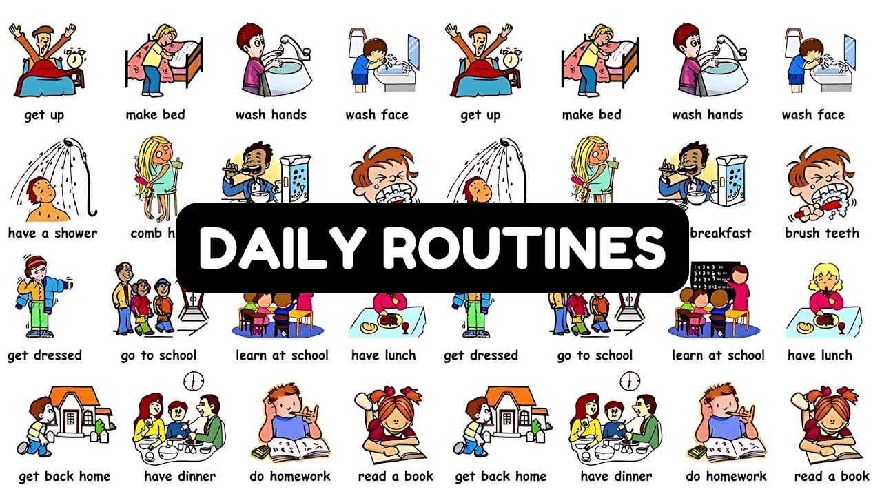 Pictionary word list 2024 :: 1-DAILY ROUTINES.