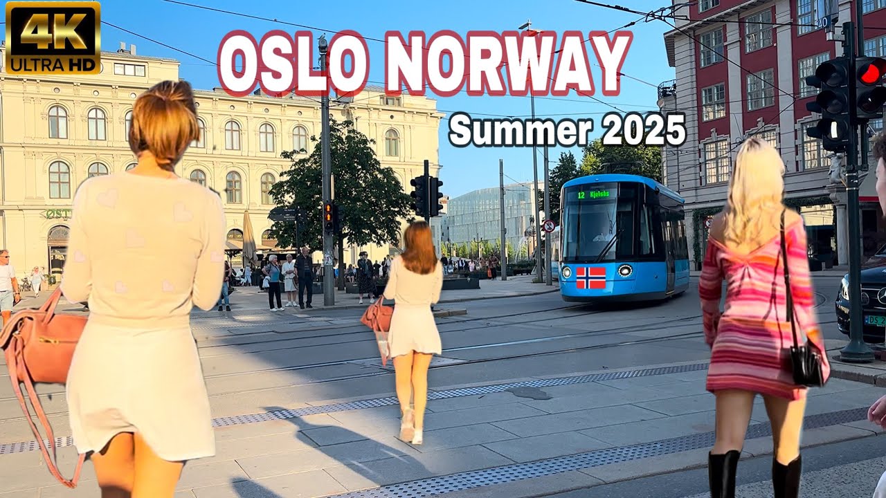 4K 🇳🇴 Oslo Norway  walking beach tour 🇳🇴 Hot sunny summer 2025 in Norway, June