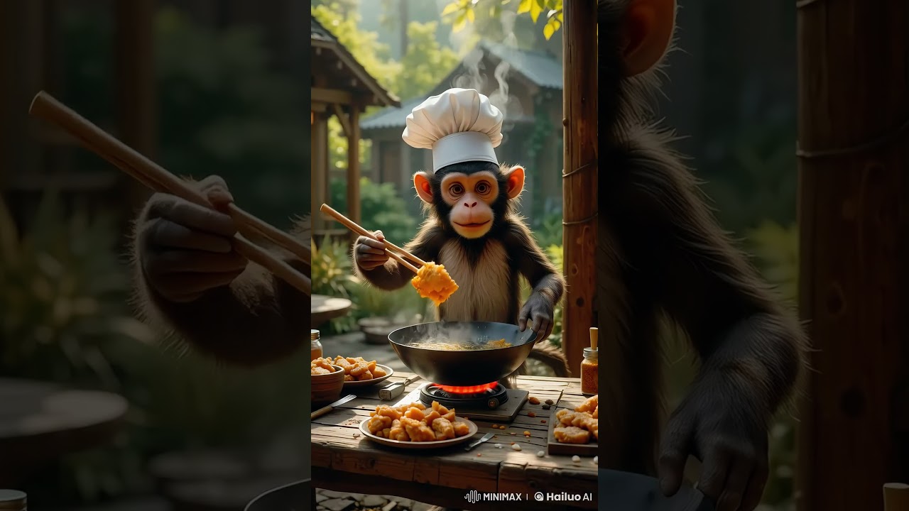 Whimsical Monkey Chef Cooks an Amazing Feast! 🍳🐒🔥 