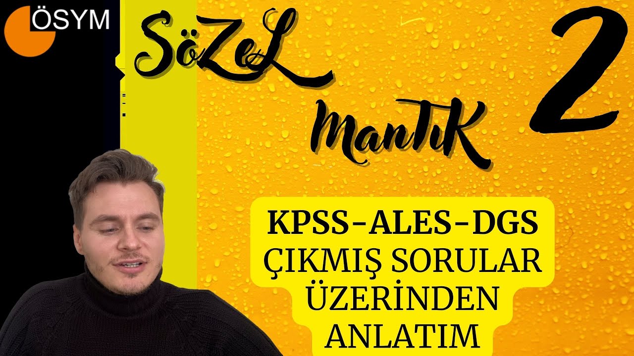 2024 SÖZEL MANTIK ÖĞRETİCİ SORU ÇÖZÜMÜ ALES 2018-2 | DGS | KPSS