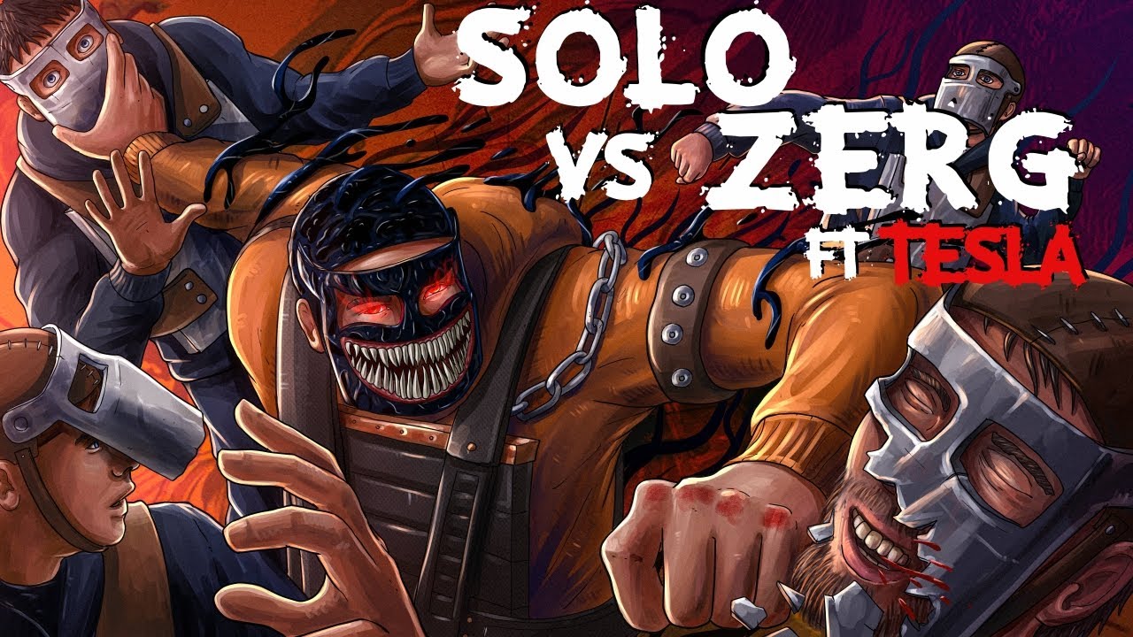 Fighting ZERGS as a SOLO (Ft. Tesla) - Rust Solo (movie)