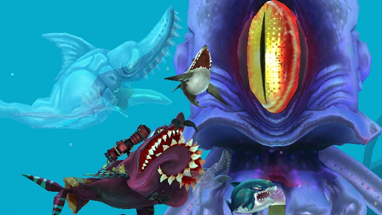 톱니상어 + 유령상어 펫 재스퍼로 거대 오징어 잘라버리기! 헝그리샤크 월드 [Hungry Shark World] Jasper Pet - 기리