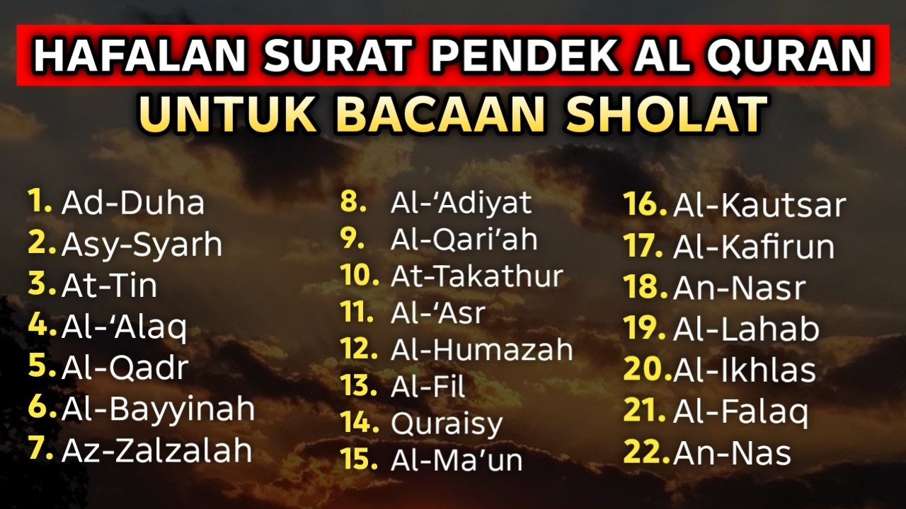 Surat Pendek Merdu untuk Sholat &ndash; Murottal Hafalan yang Menenangkan Hati