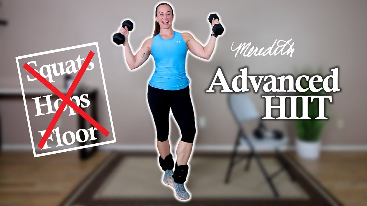 No Squats! No Hops! No Floor! Advanced HIIT Dumbbell & Ankle Weights Workout For Seniors | 33 Min