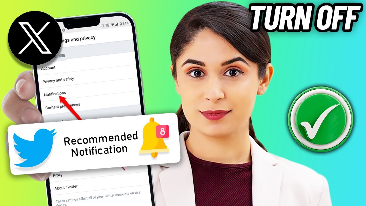 How to Turn off Recommended Notification on Twitter Account 2024 | Disable (X) suggest Notification